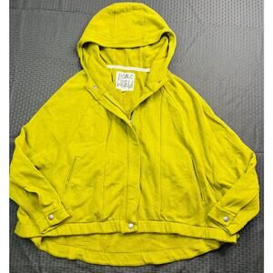 Peace Love World, French Terry Full Zip Hoodie, Women's Size L, Avocado Green